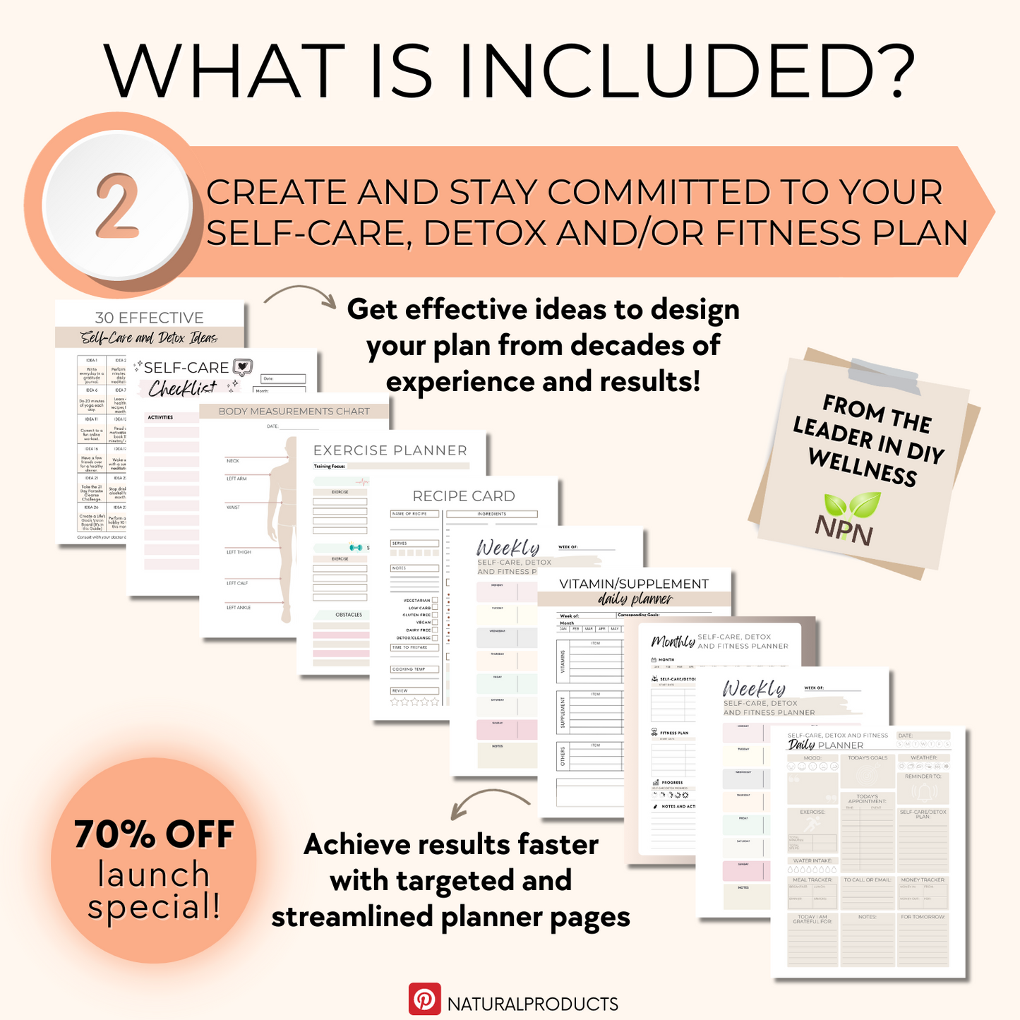 Self-Care, Detox and Fitness Planner and Guide